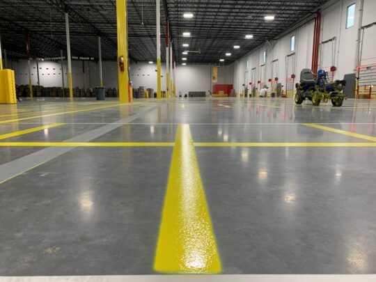 We offers a complete line of warehouse paint coating services These include water base oil base and epoxy line painting shot blasting with or with out 